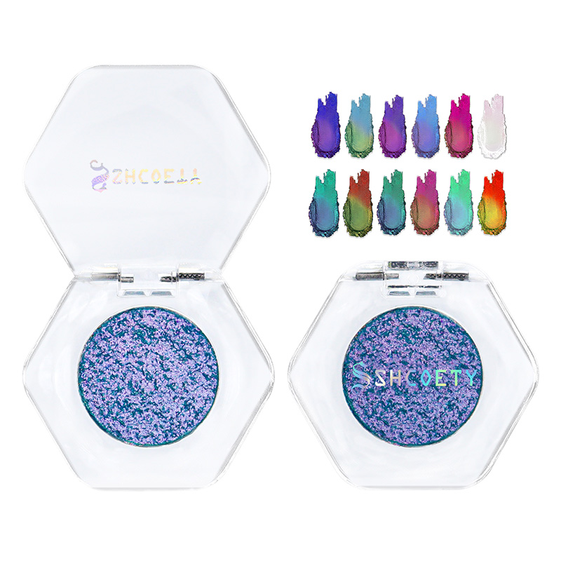 Single Color-Shifting Eyeshadow with Exquisite Glitters