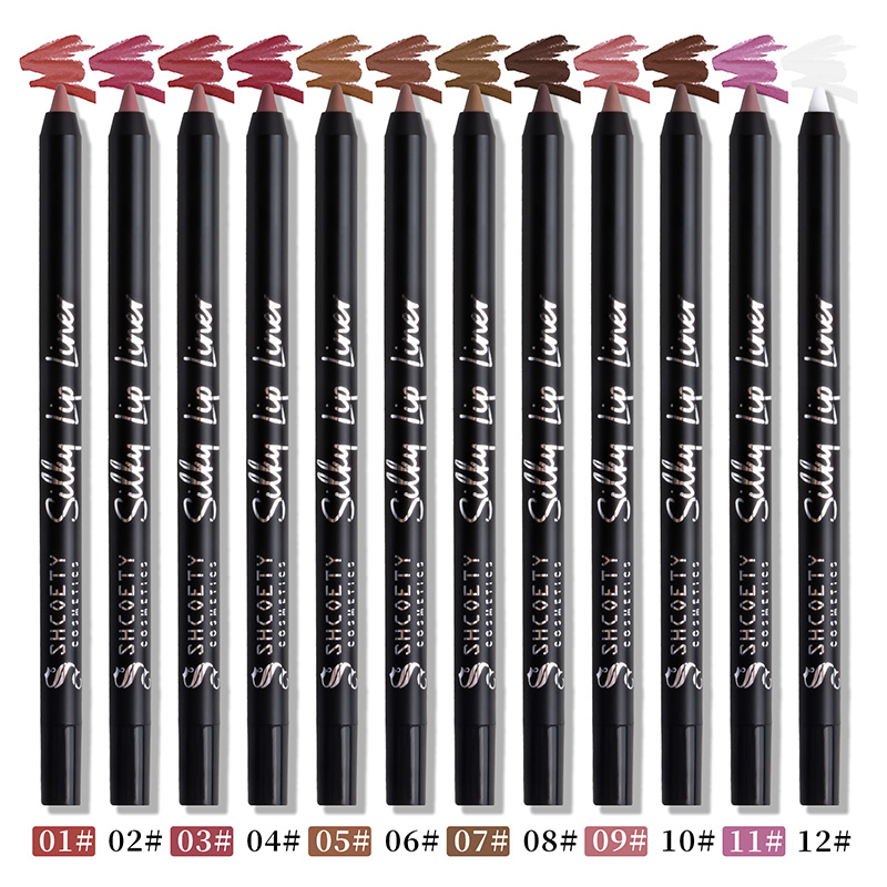 12 Colors Matte Mist Lip Liner Modification Hook Pen