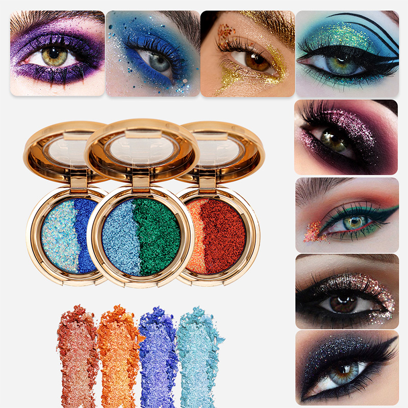 Portable Double Color Glitter Eyeshadow Makeup