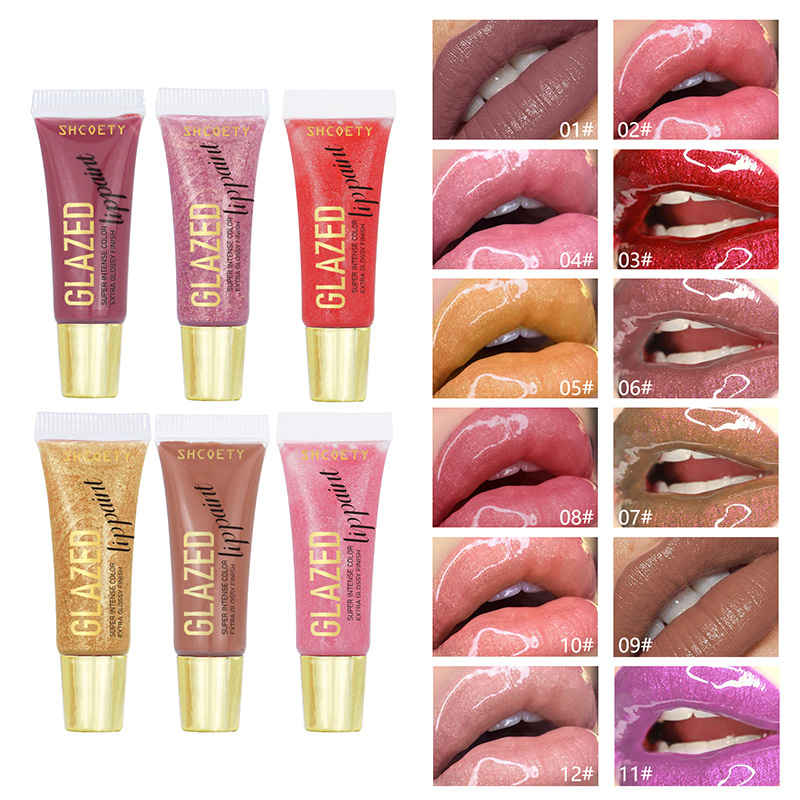 12 Colors Long lasting Wet Cherry Jelly Lip Gloss